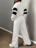EVE Color Block Long Sleeve Sport Two Piece Pants Set HNIF-SY049