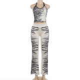 EVE Halterneck Tie Up Backless Two Piece Pants Set DLSF-K6S18150A