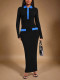 EVE Lapel Long Sleeve Split Maxi Dress HNIF-YY052