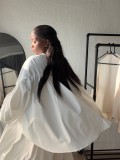EVE Ruffles Irregular Long Sleeve Shirt GCNE-75730