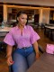 EVE Hollow Out Lantern Sleeve Shirt GCNE-75748