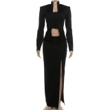 EVE Long Sleeve Single Breasted Two Piece Skirt Set GYME-K6S17860A