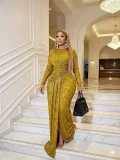 EVE Long Sleeve Ruched Maxi Dress GADE-11403