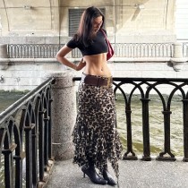 EVE Leopard Printed Long Skirt GYME-K6J18015A