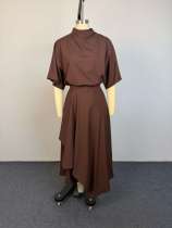 EVE Short Sleeve Solid Color Top Long Skirt Suit GCNE-75543