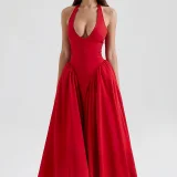 EVE Plus Size Sleeveless Solid Color Maxi Dress GHMF-28372