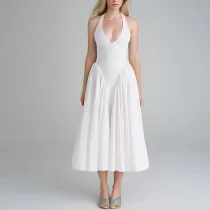 EVE Plus Size Sleeveless Solid Color Maxi Dress GHMF-28372