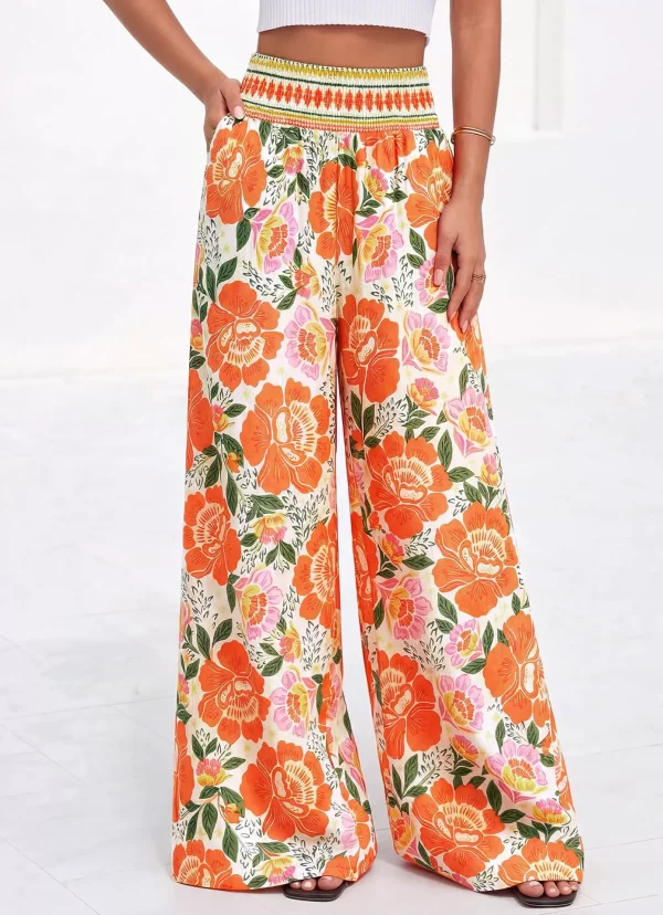 EVE Casual Printed Wide Leg Pants GMYS-WL8356