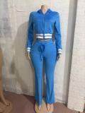 EVE Contrast Color Long Sleeve Sport Two Piece Pants Set GBGF-6923