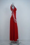 EVE Plus Size Sleeveless Solid Color Pleated Maxi Dress GHMF-28818