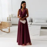 EVE Tie Up V Neck Sleeveless Maxi Dress GMYS-LWZ0175