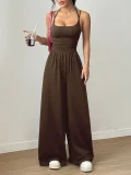 EVE Solid Color Sling Loose Wide Leg Jumpsuit GMYS-JQ69071