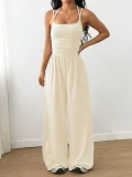 EVE Solid Color Sling Loose Wide Leg Jumpsuit GMYS-JQ69071