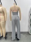 EVE Solid Color Sling Loose Wide Leg Jumpsuit GMYS-JQ69071