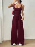 EVE Solid Color Sling Loose Wide Leg Jumpsuit GMYS-JQ69071