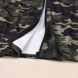 EVE Camouflage Printed Zipper Coat GNZD-60293TBZ
