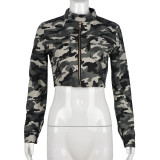 EVE Camouflage Printed Long Sleeve Coat GNZD-6744TR