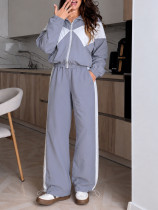 EVE Color Block Sports Zipper Coat 2 Piece Pants Set HNIF-SR015