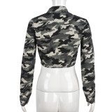 EVE Camouflage Printed Long Sleeve Coat GNZD-6744TR