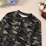 EVE Camouflage Printed Zipper Coat GNZD-60293TBZ