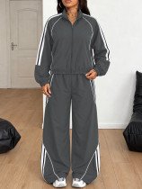 EVE Zipper Long Sleeve Coat Sport Pants Loose Suit HNIF-SR016