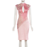 EVE Leopard Printed Sleeveless Bandage Dress GZJQ-K6D20102A