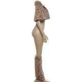 EVE Short Fur Printed Laced Shawl Top +Leg Socks Set ﻿ GZJQ-K6S20186A