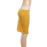 EVE Lace Patchwork Contrast Color Mid-skirts XEF-K6J20634A