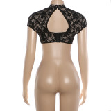 EVE Lace Hollow Out Crop Top XEF-K6L19313A