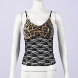 EVE Lace Patchwork Sequin Tie Up Top GNZD-11718TBM