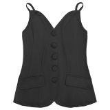 EVE Solid Color Sling Vest Two Piece Shorts Set BY-7801