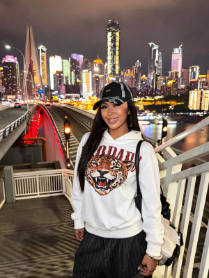EVE Letter Printed Long Sleeve Hooded Sweatshirt YWXS-K26L3051