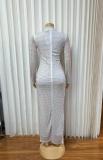 EVE Long Sleeve Mesh Slim Maxi Dress GADE-11443