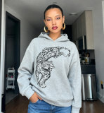 EVE Leopard Print Hooded Sweatshirt YWXS-K26L3040