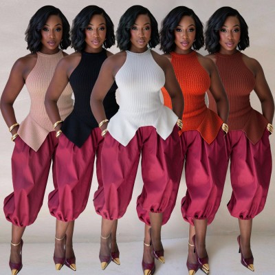 EVE Sleeveless Solid Color Sweater NY-MY117
