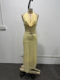 EVE Polka Dot Printed Halterneck Two Piece Skirts Set GAXB-W650ST