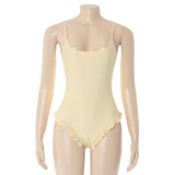EVE U Neck Tie Up Backless One Piece Swimsuit GAXB-A739BS
