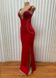 EVE Hot Drill Sleeveless Split Maxi Dress GMYU-9145