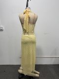 EVE Polka Dot Printed Halterneck Two Piece Skirts Set GAXB-W650ST