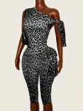 EVE Slash Shoulder Leopard Printed Jumpsuit GAXB-W589JP