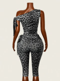 EVE Slash Shoulder Leopard Printed Jumpsuit GAXB-W589JP