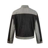 EVE Contrast Color Patchwork Lapel Denim Coat GYLN-2041