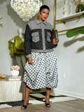 EVE Contrast Color Patchwork Lapel Denim Coat GYLN-2041