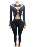 EVE Hollow Out Long Sleeve Jumpsuit GFCF-1603