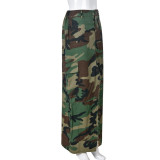EVE Camouflage Printed Long Skirt GNZD-9121DD