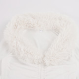 EVE Long Sleeve Solid Color Fur Two Piece Skirts Set GPKJ-MR52039