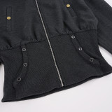 EVE Fur Hooded Zipper Long Sleeve Jackets Coat GPKJ-MR52516