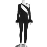 EVE Solid Color Hollow Out Jumpsuit GDSF-C26JP402