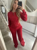 EVE Solid Color Zipper Two Piece Pants Set YMZY-2302
