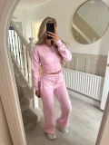 EVE Solid Color Zipper Two Piece Pants Set YMZY-2302